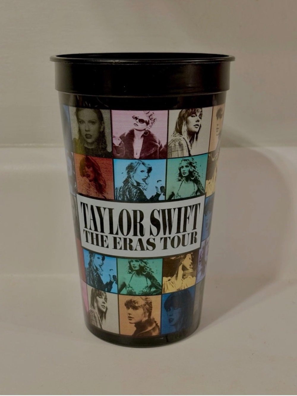 Taylor Swift The Eras Tour Tall Black Plastic Cup Photo Montage AMC Exclusive